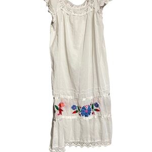 Embroidered White Mexican Dress